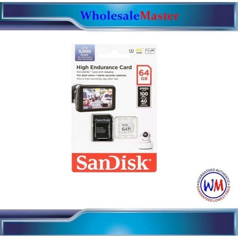 Sandisk Gb Microsd High Endurance Video Monitoring Cctv Sdsqqnr