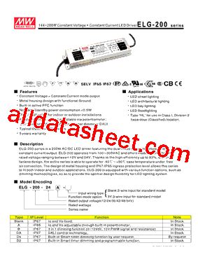 Elg Datasheet Pdf Mean Well Enterprises Co Ltd