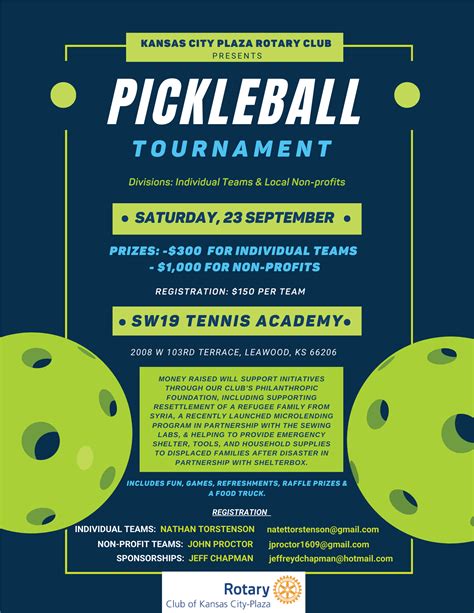 Pickleball Tournament Fundraiser Rotary Club Of Kansas City Plaza