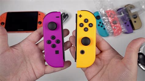 New Neon Orange And Purple Joy Con Color Comparisons Nintendo Switch Youtube