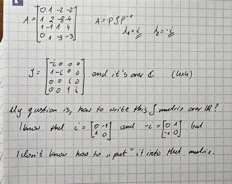 1st Year Of University Linear Algebra Find The Real Form Of Complex