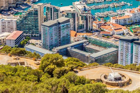 Premium Photo | Gibraltar city downtown panorama view from the rock of ...