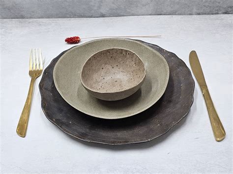 Ceramic Dinnerware Sets, Handmade Dishes, Modern Dinner Set, Rustic Stoneware Dish Set, Unique ...