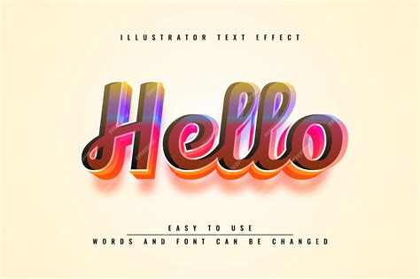 Premium Vector Hello Editable 3d Text Effect Design