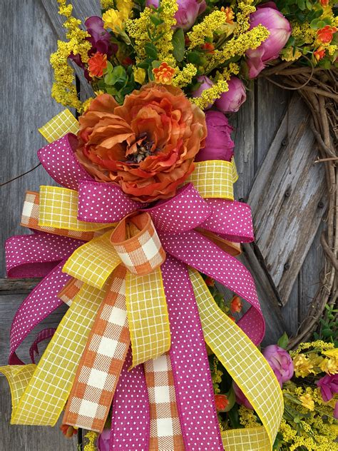 Floral Wreath Summer Wreath Front Door Wreaths