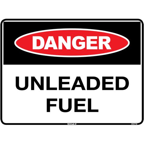 Danger Sign Unleaded Fuel Accumax Global