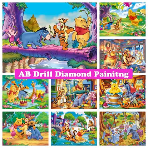 Winnie The Pooh DIY AB Drill Diamond Painting Mosaic Disney Cartoon