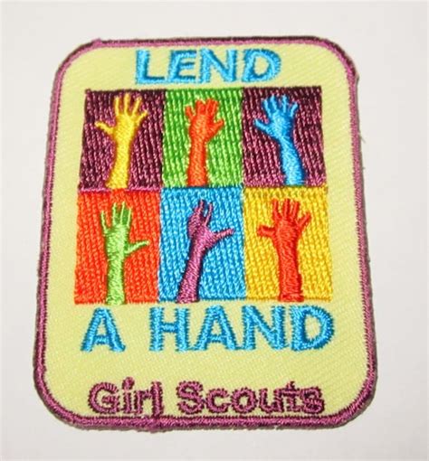 Girl Scout Fun Patch Lend A Hand By Allthingsgirlscout On Etsy