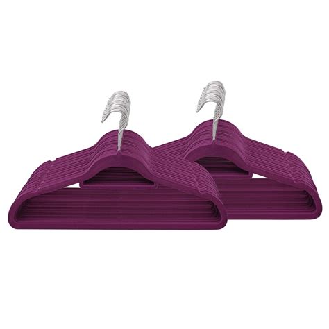 Pk Large Soft Touch Clothing Hangers Purple Jvl Homeware Solutions