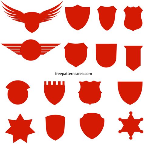 Free Badge and Crest Silhouette Vector Shapes