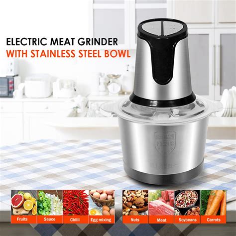 2 Speeds 300W Stainless Steel Meat Grinder 2L Big ... – Grandado