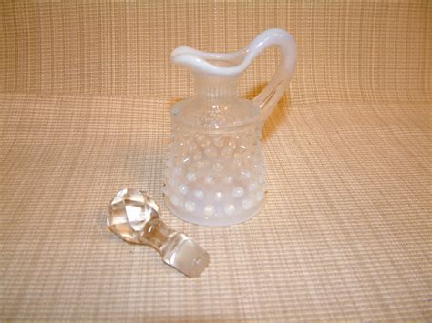 Fenton French Opalescent Hobnail Cruet With Stopper Salado Creek Antiques