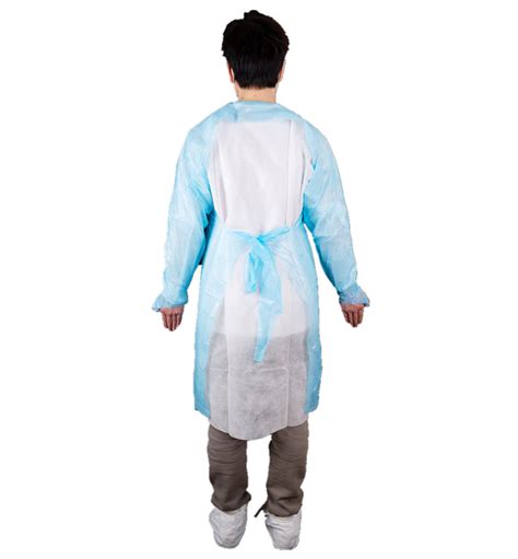 Medical Plastic Isolation Gown Disposable Cpe Protective With Thumb