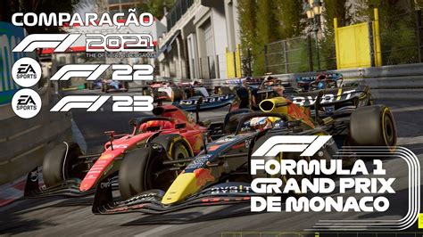 Comparação EA F1 21 22 23 GP Mônaco RedBull Racing YouTube