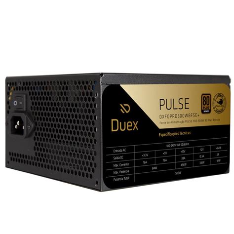 O Que É Uma Fonte 80 Plus Bronze - Fonte Duex Pulse Pro, 500W, 80 Plus Bronze, TecLab, PFC Ativo, Preto ...