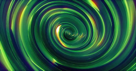 Abstract Background With Green Swirling Funnel Or Swirl Spiral Made Of