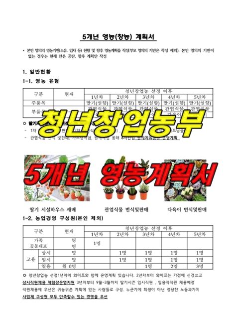 청년창업후계농 사업계획서 합격방법 후기창업농 영농계획서 네이버 블로그