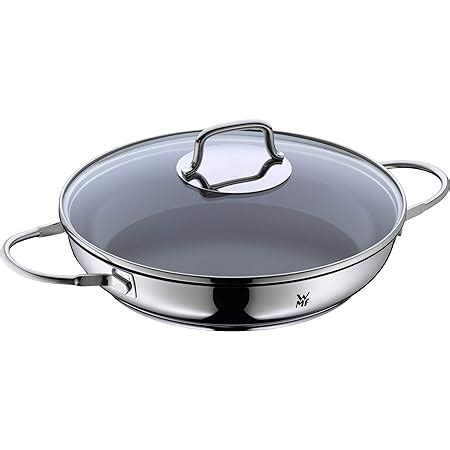 Wmf Oven Pan Coated Cm Pouring Rim Glass Lid Stainless Steel