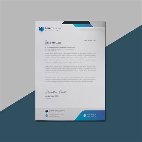 Premium Vector Blue Letterhead