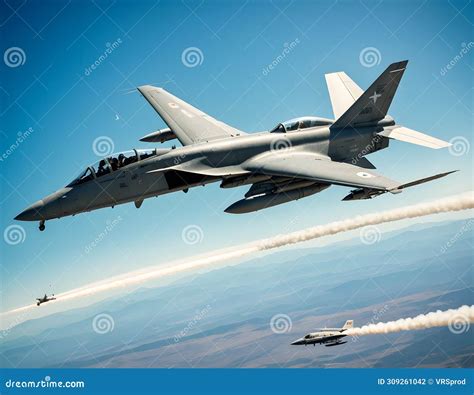 Aerial Maneuvers in Blue Skies Stock Photo - Image of maneuver ...