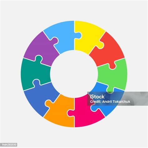 10 단계에 대한 다이어그램 인포 그래픽 원형 퍼즐 10에 대한 스톡 벡터 아트 및 기타 이미지 10 퍼즐 인포그래픽