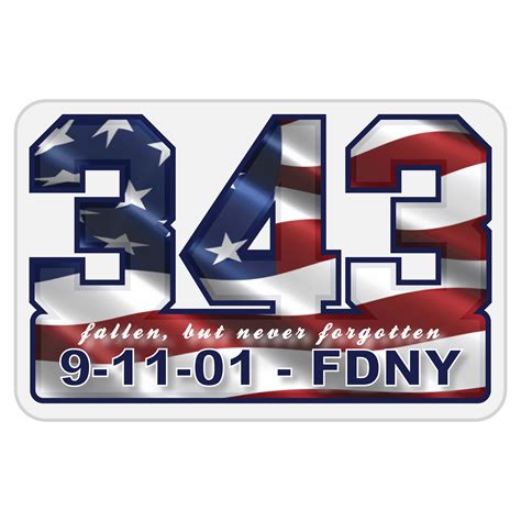 Commemorative 9-11 FDNY 343 Reflective Decal – Fire Safety Decals