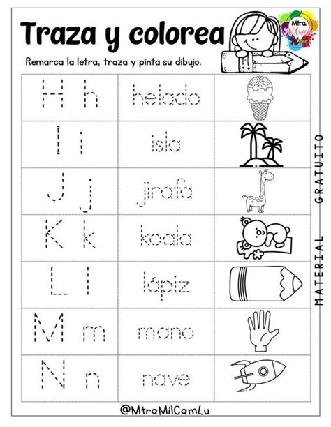 Traza Y Colorea Las Palabras Del Abecedario Artofit