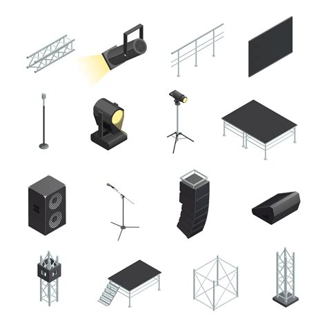 Icons Set Of Stage Elements 477175 Vector Art At Vecteezy