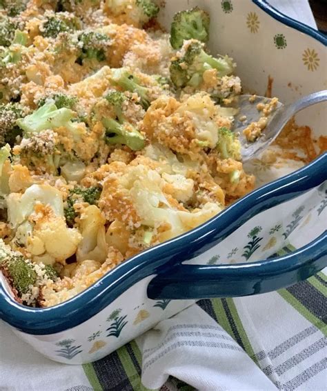 Easy Cheesy Broccoli And Cauliflower Bake Pound Dropper