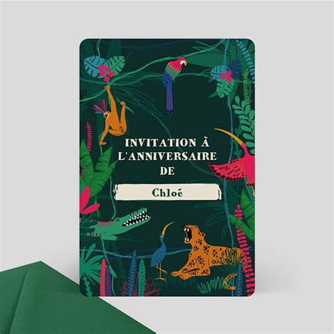 Invitation Anniversaire Enfant Jungle Magique Popcarte