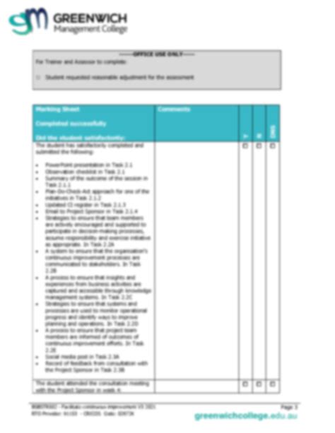 Solution Bsbstr Assessment Task Facilitate Continuous Improvement