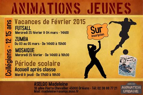 Animations Jeunes Vacances de février CENTRE SOCIAL MADELEINE