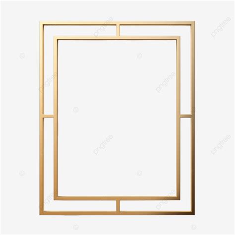 Abstract Rectangle Frame Vertical Rectangular Golden Frame Png