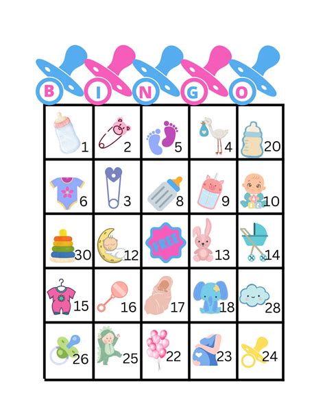 baby shower bingo printable 3