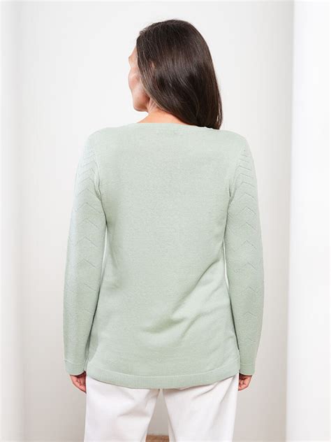 Pull En Tricot à Manches Longues Et Col Rond Pour Femmes W27763Z8 LA9