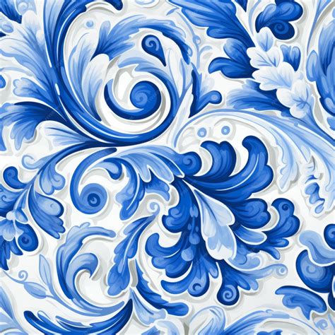 Premium AI Image | Blending Harmoniously Seamless Mapping of Blue and White Patterns