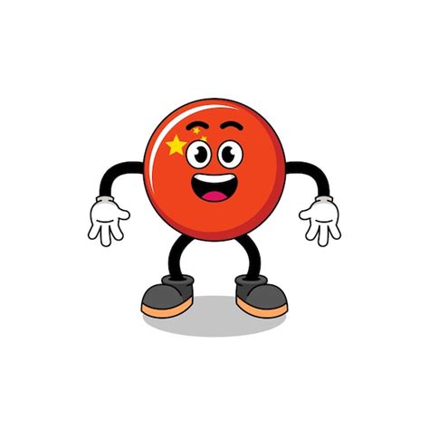 Premium Vector China Flag Cartoon With Surprised Gesture