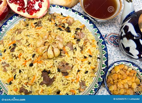 Pilaf Eastern Food Rice Oil Meat And Spices Stock Image Image