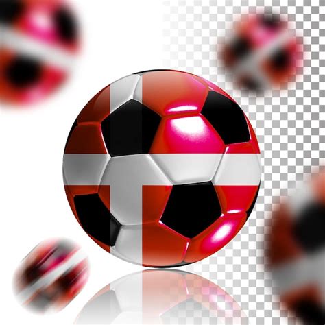 Premium PSD 3d Realistic Ball Soccer Football Of Denmark Team