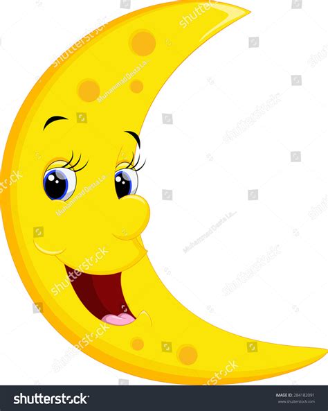 Smiling Moon Cartoon Stock Vector Royalty Free 284182091 Shutterstock