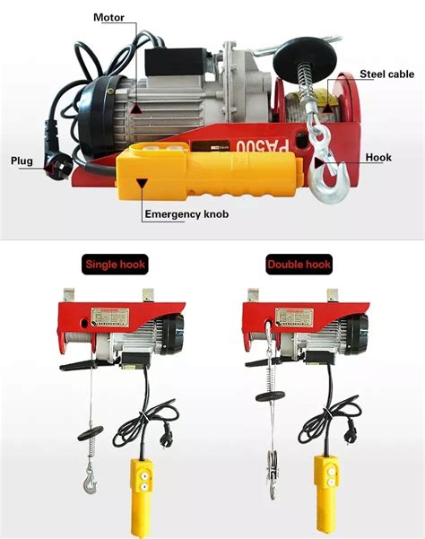 Liftor 200kg 500kg 1000kg Hoist Model Pa200 Pa500 Pa1000 220v230v Mini Electric Wire Rope Hoist