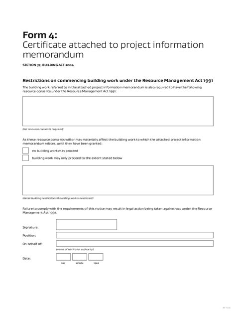 Fillable Online Certificate Attached To Project Information Memorandum