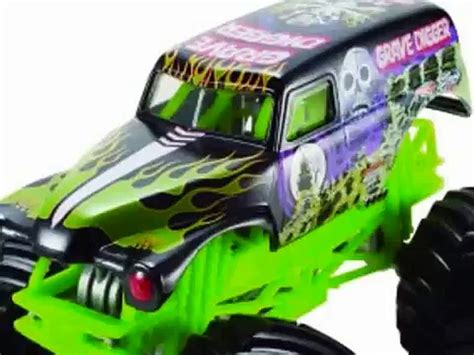 Camion Juguete Monstruo Hot Wheels Monster Jam Grave Digger Die Cast Vehículos Видео