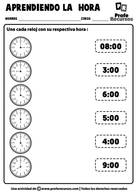 Fichas Para Aprender La Hora Relojes Anal Gicos Con Manecillas