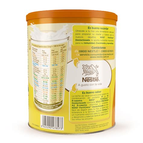 Leche Nido Forticrece Deslactosada 800Gr