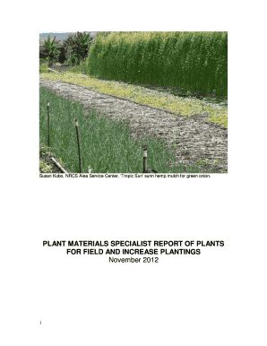 Fillable Online Nrcs Usda Plant Materials Specialist Report Of Plants