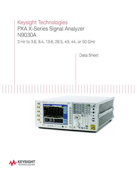 PDF PXA X Series Signal Analyzer N9030A 2021 06 22 RF Opt 503