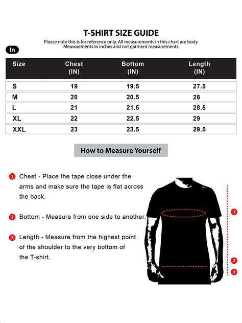 Men's T-Shirt Size Chart | Branded10