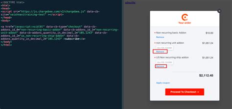 How To Load Multiple Charges In One Time Checkout Using A Drop In Script Chargebee Help Center