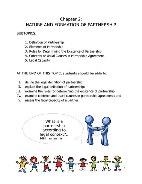 Chapter 2 Nature And Formation Of Partnership Chapter 2 NATURE AND